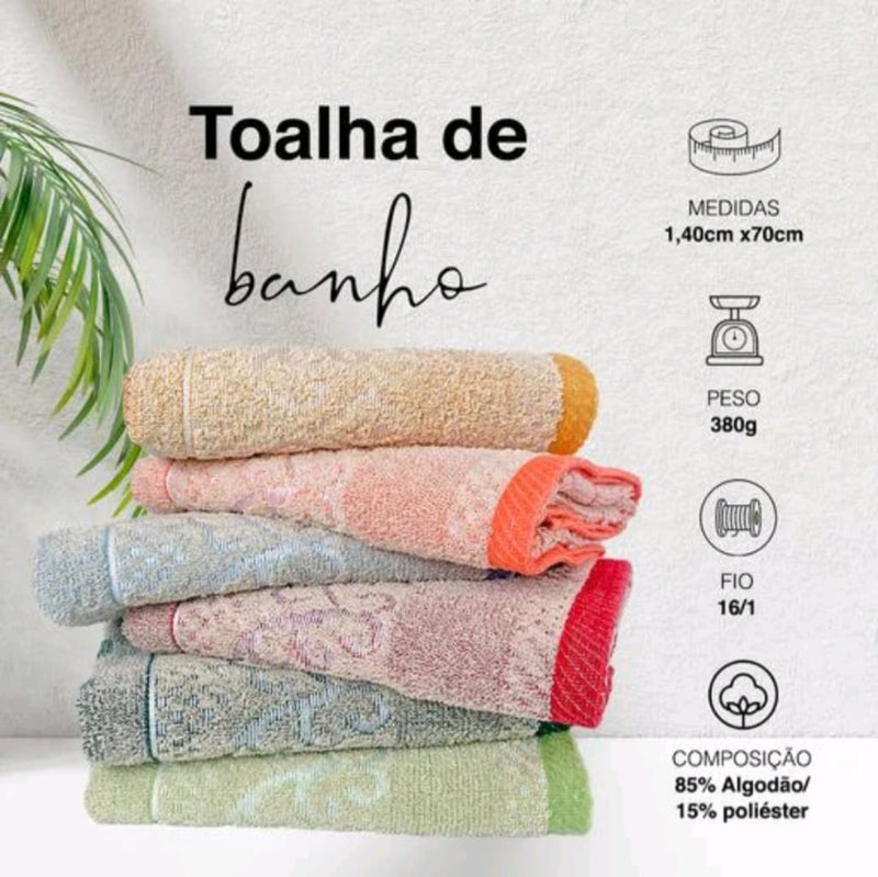 Kit De 4 toalhas Banho  Grande Barroco