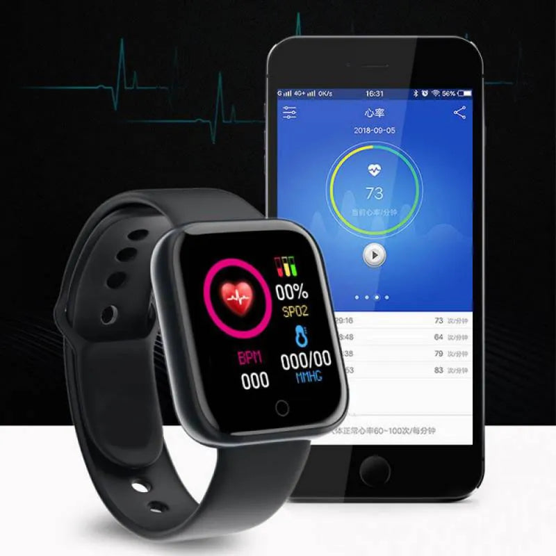 Smart Watch Relógio inteligente multifuncional para homens e mulheres, telefone conectado bluetooth, música, pulseira de esportes fitness, monitor de sono, smartwatch y68, d20