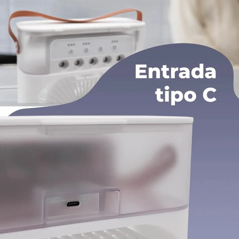 O Mini Ar Condicionado Ventilador de Mesa Umidificador da TOP SHOPI OFERTAS é uma ótima solução para os dias de calor.