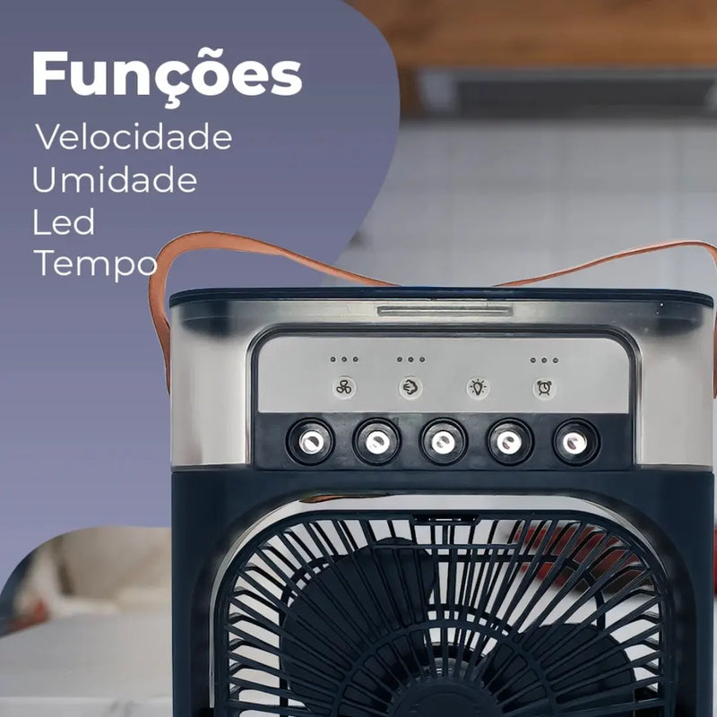 O Mini Ar Condicionado Ventilador de Mesa Umidificador da TOP SHOPI OFERTAS é uma ótima solução para os dias de calor.